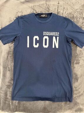 DSQUARED2 Navy Blue ICON Logo Short Sleeve Tee